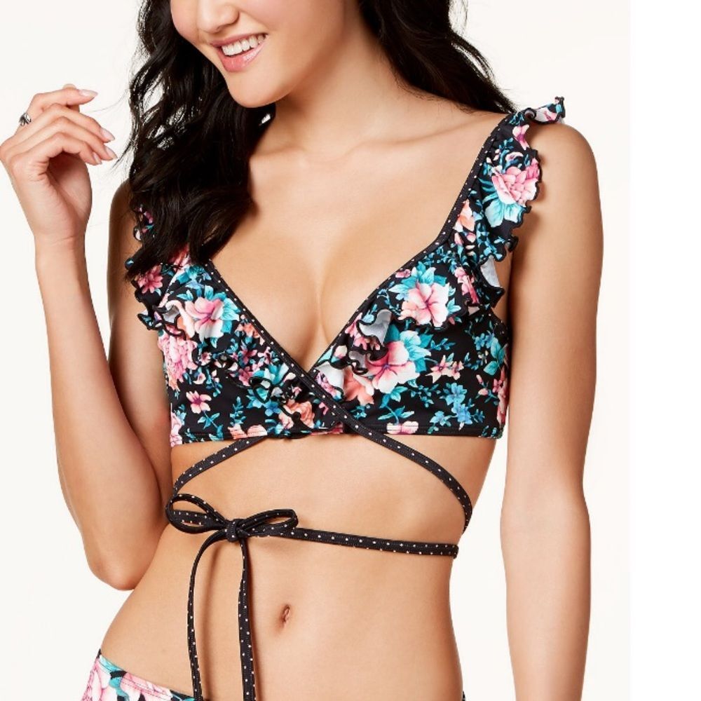 Ruffle bikini top wrap and high waisted bottom - Picture 2 of 6